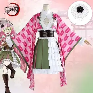 Mitsuri?Cosplay?Costume?Pink?Dress Kanroji?Mitsuri?Anniversary?Outfits?Christmas?Carnival?Party?Disguise?Women?Suits