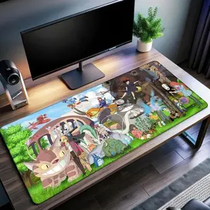 Studio Ghibli Characters Desk Mat, Miyazaki Mouse Pad, Premium Print Surface Personalized Desk Mat, Smooth Glide Control