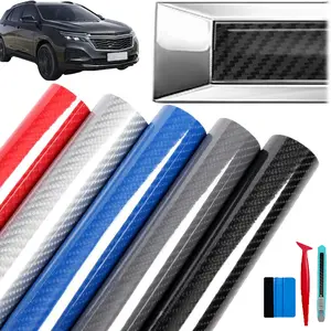 1ft x 5ft Auto Emblem Vinyl Wrap, 6D Carbon Fiber Vinyl Self Adhesive Film Wrap Roll Bubble Free Air Release Technology DIY Wrap Film For Motor Interior,Universal Logo Overlay