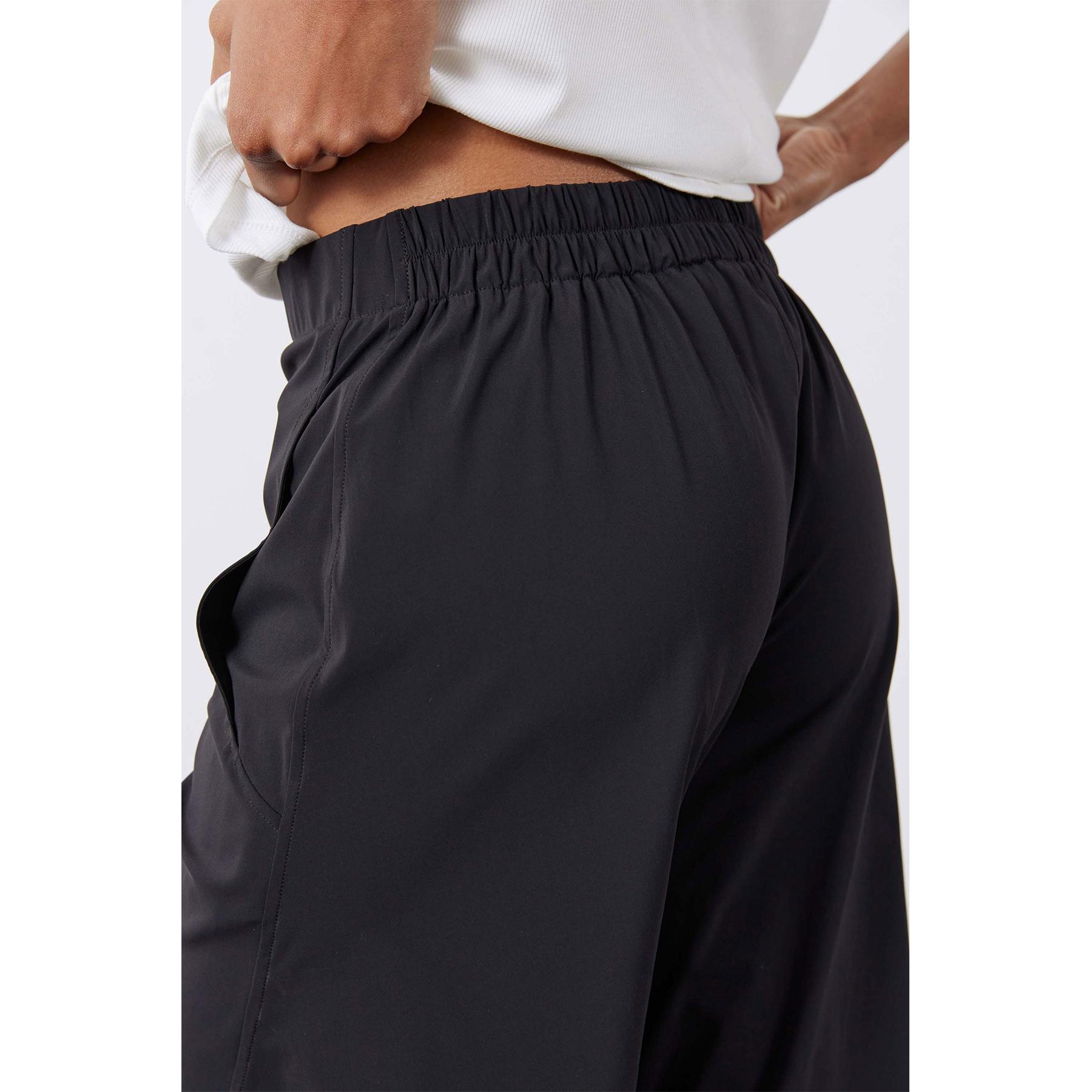 JGS1996 Women's Mid Rise Barrel Pants Elastic Back Waist Tapered Trousers with Side Pockets Baggy Lounge Bottoms True to Size for Daily Travel & Back to School Breathable Fabric