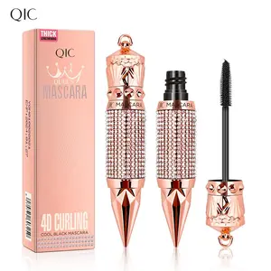 8.5g QIC Scepter Mascara, 1/2pcs Rhinestone Decorative Waterproof Long Lasting Lengthening And Curling Mascara For Women