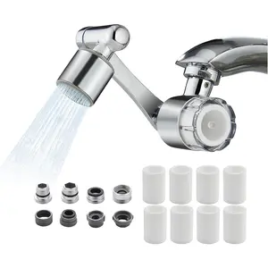 Water Filter For Sink Faucet Extender,1080? Swivel Aerator,2 Modes  Sink Water Filter,Brass Faucet Mount Purifier System For Kitchen/Bathroom/,Multiple Adapters With 9 count Filters