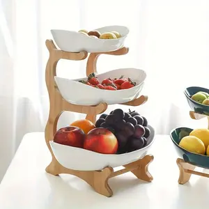Multi-layer luxurious and exquisite fruit stand, tiered fruit bowl, creative candy display stand, home snack and bread tray, kitchen dessert tray, suitable for living room and kitchen, space-saving design, easy to assemble, Halloween gift, birthday gift