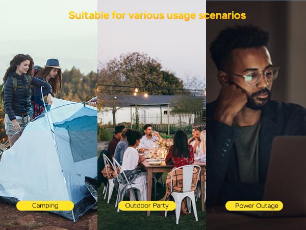 167Wh Solar Generator with 30W Solar Panel Portable Power Station with 2 x 100W AC Outlets (150W Surge) 8 Output Ports Built-in Flashlight for Home Camping Power Outages Emergency