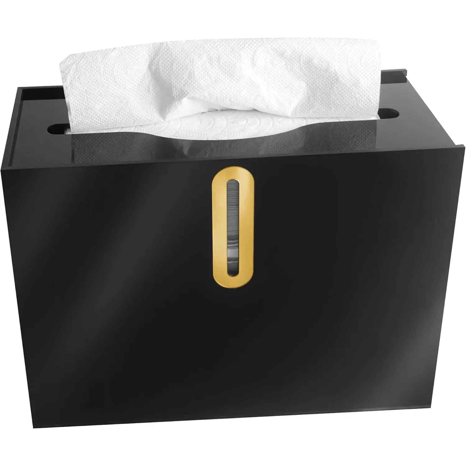 Modern Countertop Multifold Paper Towel Dispenser - Single Sheet Hand Towel Holder, Durable Space-Saving Compact Design for Home & Commercial Bathroom Home Supplies (Black)