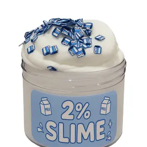 2% Milk Slime – Thick & Glossy White Slime with Milk Carton Add-ins