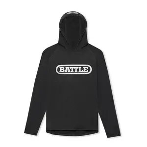 Battle Brand Battle Action Hoodie - Black Heather Raglan Cut Four-Way Stretch Performance Moisture Management System Adult & Youth Sizes S-XXXXXL