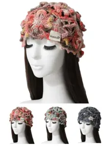 1PC Women's handmade crochet knitted cap, with a cut-out gradient design, retro and fashionable Bohemian style, suitable for all seasons, a must-have item for daily wear and travel, Cute Beanie Hat