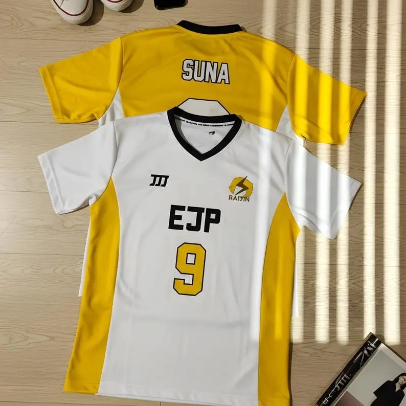 Haikyuu Suna Rintaro EJP Raijin No. 9 Anime Cosplay Volleyball Jersey Athletic Activewear Sports Shirt Uniform Premium Breathable Polyester Soft Fabric Perfect Gift for Fans