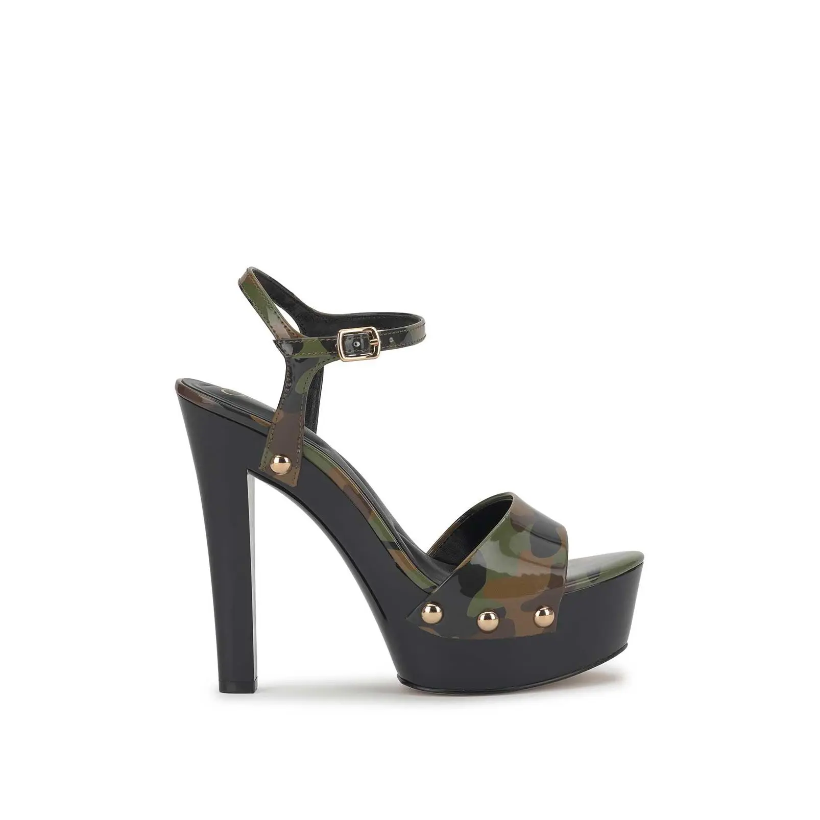 Calenta Studded Platform in Forest Camo