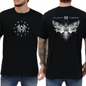 Sleep Token T-Shirt – Mystical Butterfly Design On Back With Runes On Front , Unisex Street Tee , Summer Festival Fit , Aesthetic Graphic Shirt , Trending Band Merch Cotton Menswear country concert outfits