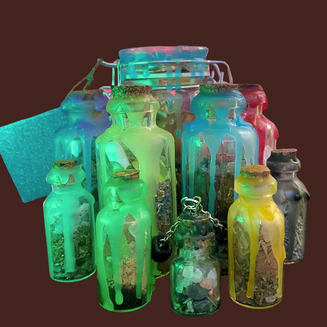 Wiccan Spell Jars, Medium and Large Jars for Luck, Success, Healing, Protection - MossAndMothsCrafts