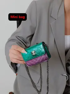 1pc Ladies' mini wallet with hardware chain and magnetic closure, fashionable, exquisite, versatile, casual and practical, suitable for daily shopping, gatherings, shopping, dating, gift giving, ladies' mini wallet