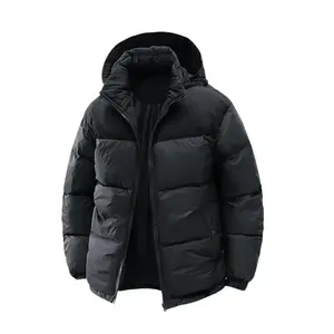 Men's Basic Pocket Zipper Thick Warm Hooded Jacket Regular Fit Long Sleeve Winter Coat for Cold Weather Casual Menswear Plain Tops Black Small Operator BeigeGift