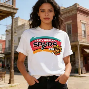 Crazy Hispanic Spurs Fan Tee  San Antonio Spurs Sombrero Coyote Basketball Latino Heritage T-Shirt