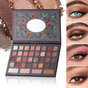 6 Color Eyeshadow Palette, Seamless Blending Matte & Shimmer, Waterproof Long-Lasting, Tropical Floral Packaging, Soft & Bold Eye Looks