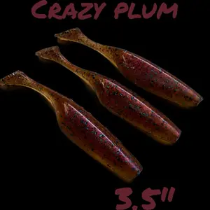 Crazy Plum 3.5” paddle tail Swimbaits