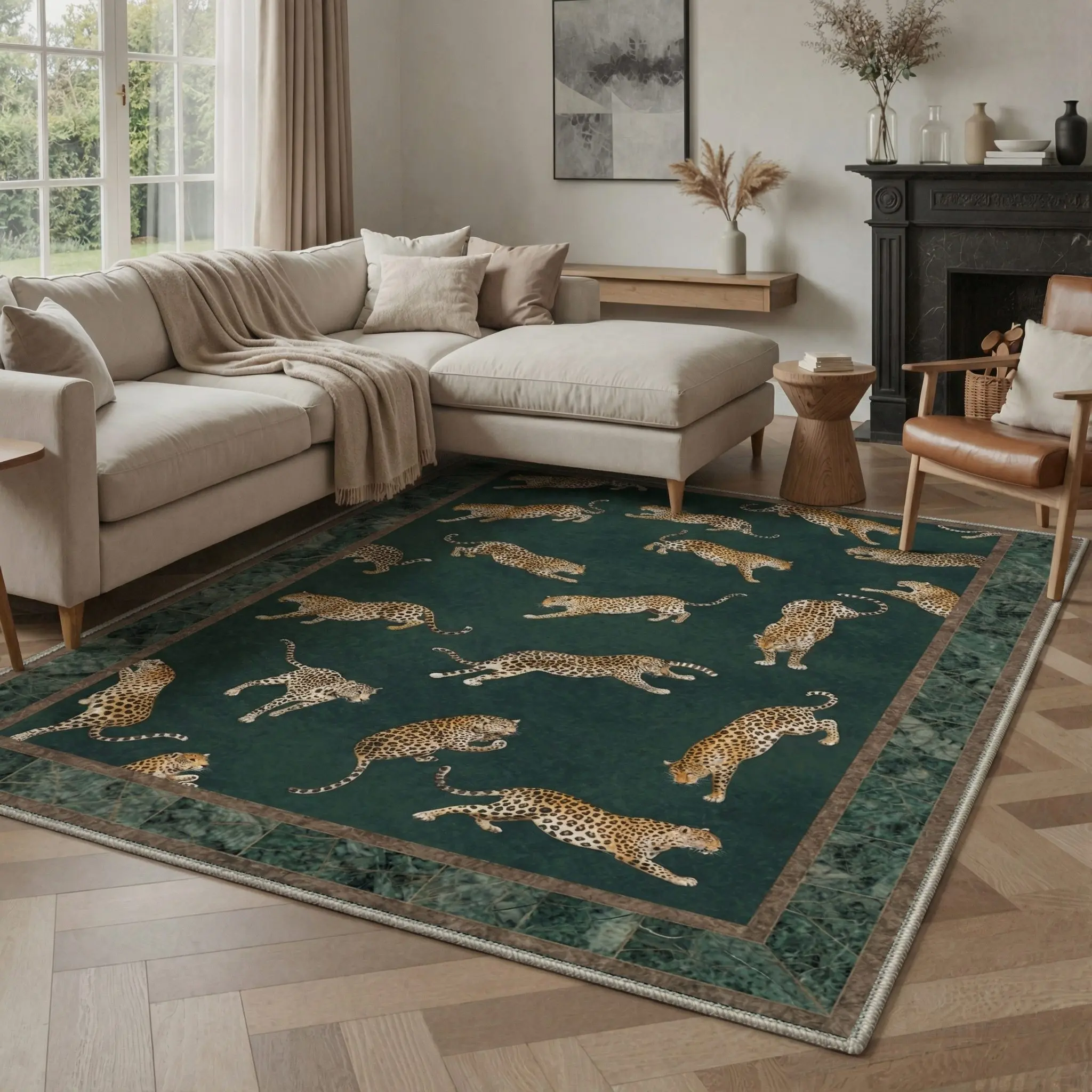 【Deals For You Days】BEIMO Floor Rug – Soft, Non-Slip, Pet Friendly, Machine Washable Home Carpet, Ideal Area Rug for Living Room, Bedroom, Kitchen ,ARC2658-TEAL