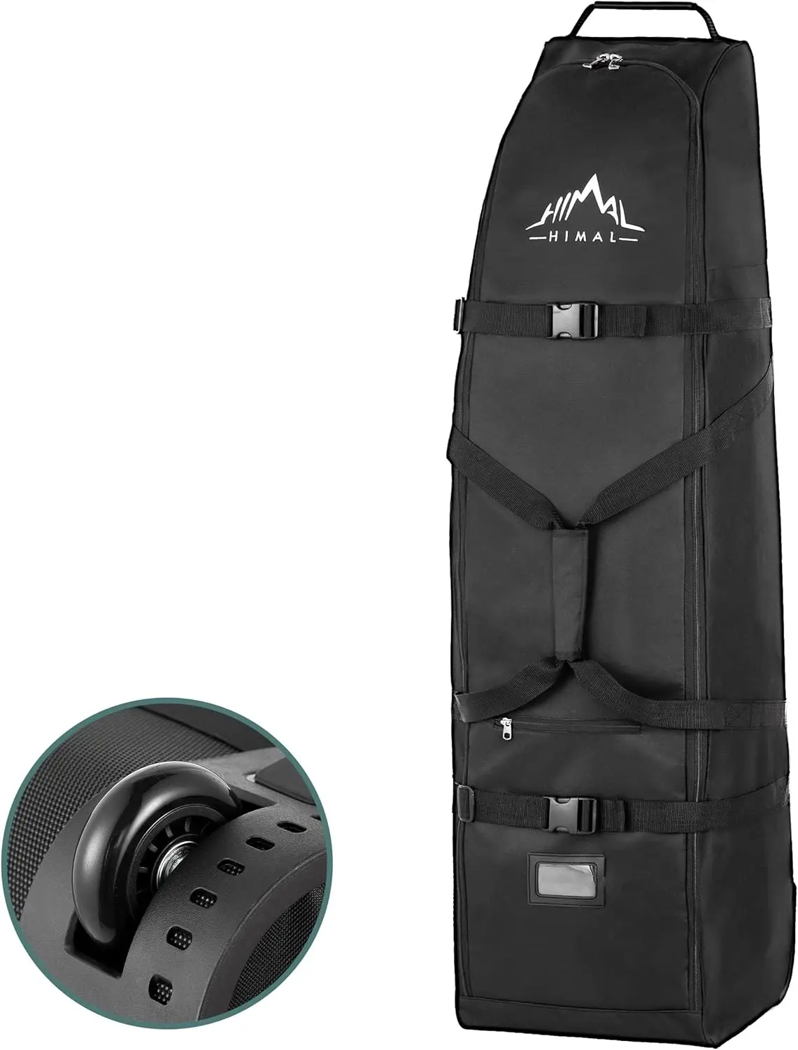 UNIHIMAL Soft-Sided Wheeled Travel Bag - 600D Polyester Oxford Durable Golf Club Bag, Airline Cushioned Protection, Smooth Zippers, Carry Handle, Universal Adult Size, Golf Clubs Storage, Holiday Gift, Durable Golf Club Bags