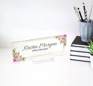 Personalized name plate for desk custom office decor nameplate sign office desk name plate teacher gift, for woman for man (8"x3")