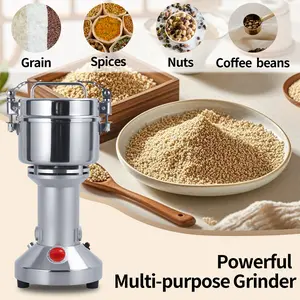 Grain Mill Grinder, High Speed Electric Stainless Steel Grinder, 50-300 Mesh/Min Corn Flour Pulverizer Powder Machine for Dry Spice Herbs Grains Coffee Rice
