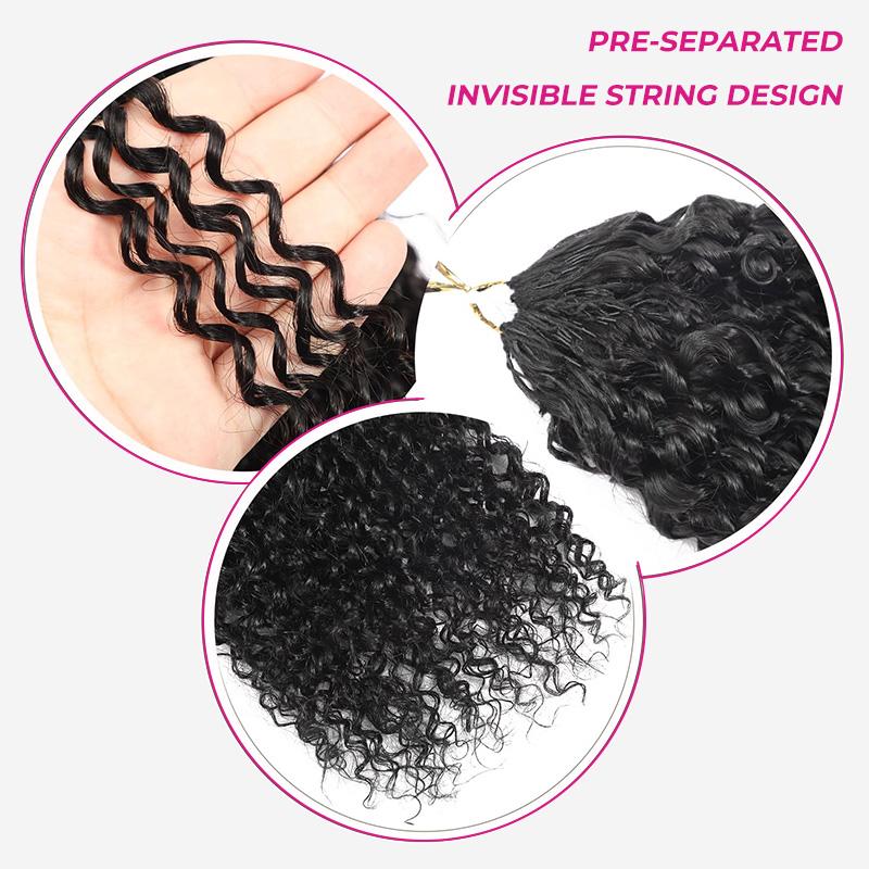 ISEE HAIR Human Hair Crochet Extensions Miracle Knots Pre-Separated 50g/Pack – Knotless Boho Braids, 4-5 Packs for Full Head, Multiple Curly & Wave Textures#HairTok #HairTutorial #HairStyles