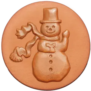 020 Frosty Rycraft 2" round Cookie Stamp with handle and glaze, for decorating cookies and fondant as well as paper and clay crafts. Handmade in the USA since 1968.