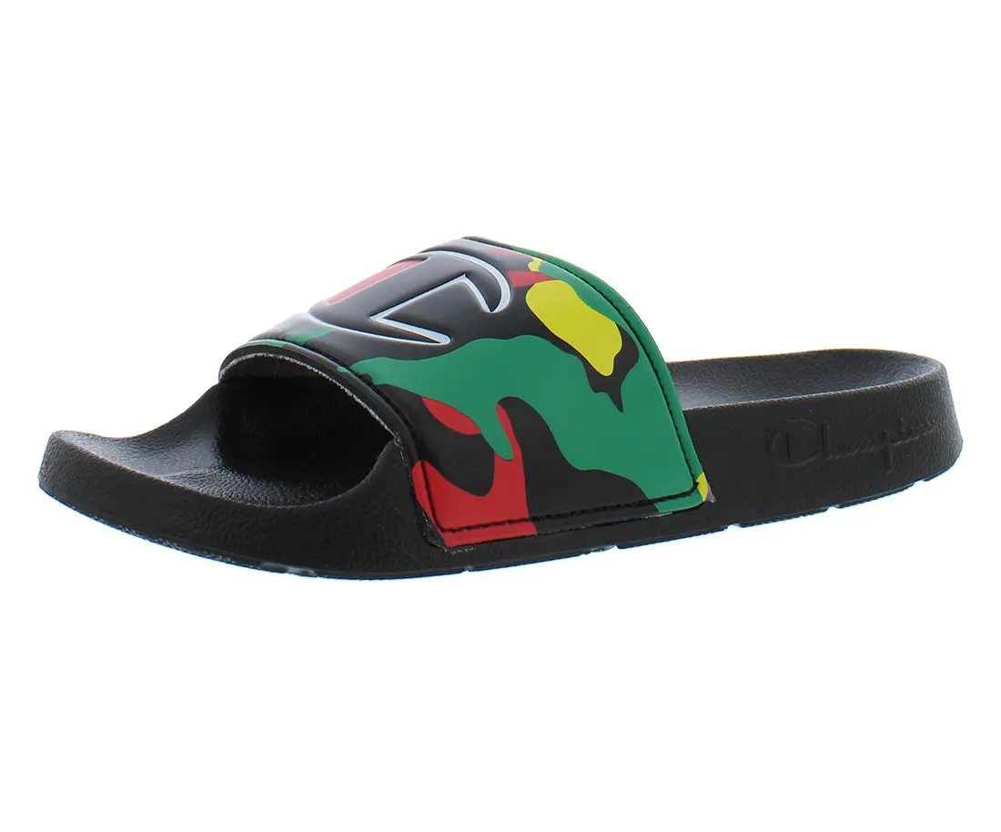Champion Boys' Camo Print Open-Toe Athletic Slides, Kids' Sports Footwear for Sports, Outdoor Activities
