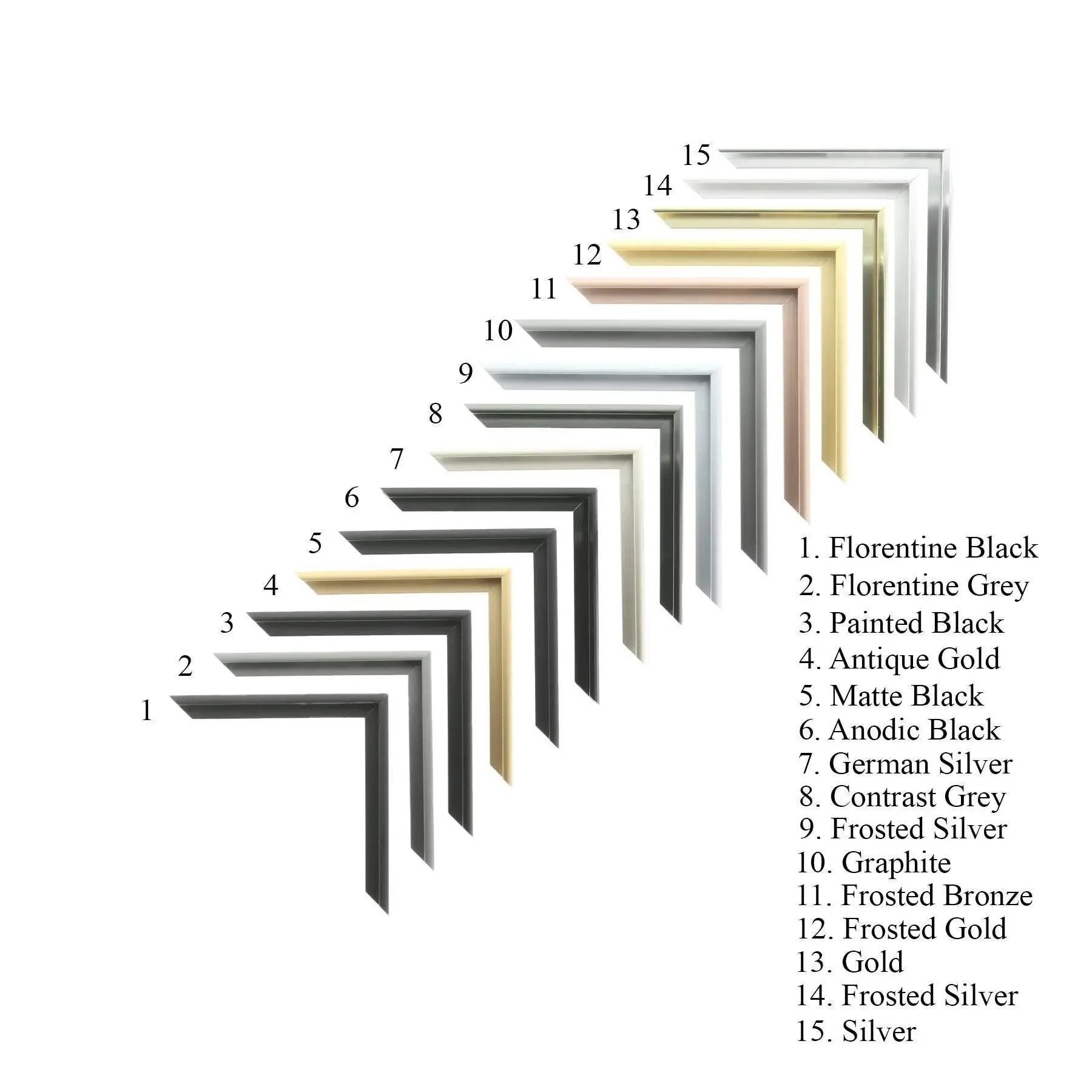 Metal Picture Frame | Custom Cut Sectional Metal 9/32"W x 13/16"H x 13/32" R | Multiple Colors and Finishes Available | Profile 11