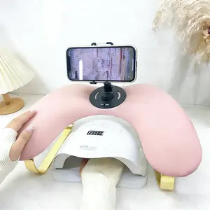 Two in One U Shaped Nail Art Hand Pillow Nail Art Beauty Supply Accessory With Phone Holder Non Slip Design Stable Durable Comfortable Ergonomic Easy to Clean Practical Hand Rest Support for Home Nail DIY Professional Nail Salon Daily Manicure Use Id