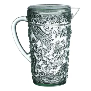 LEADINGWARE GROUP AC-1016SG Plastic Paisley Pitcher, 80 oz. Spanish Green Indoor Jugs