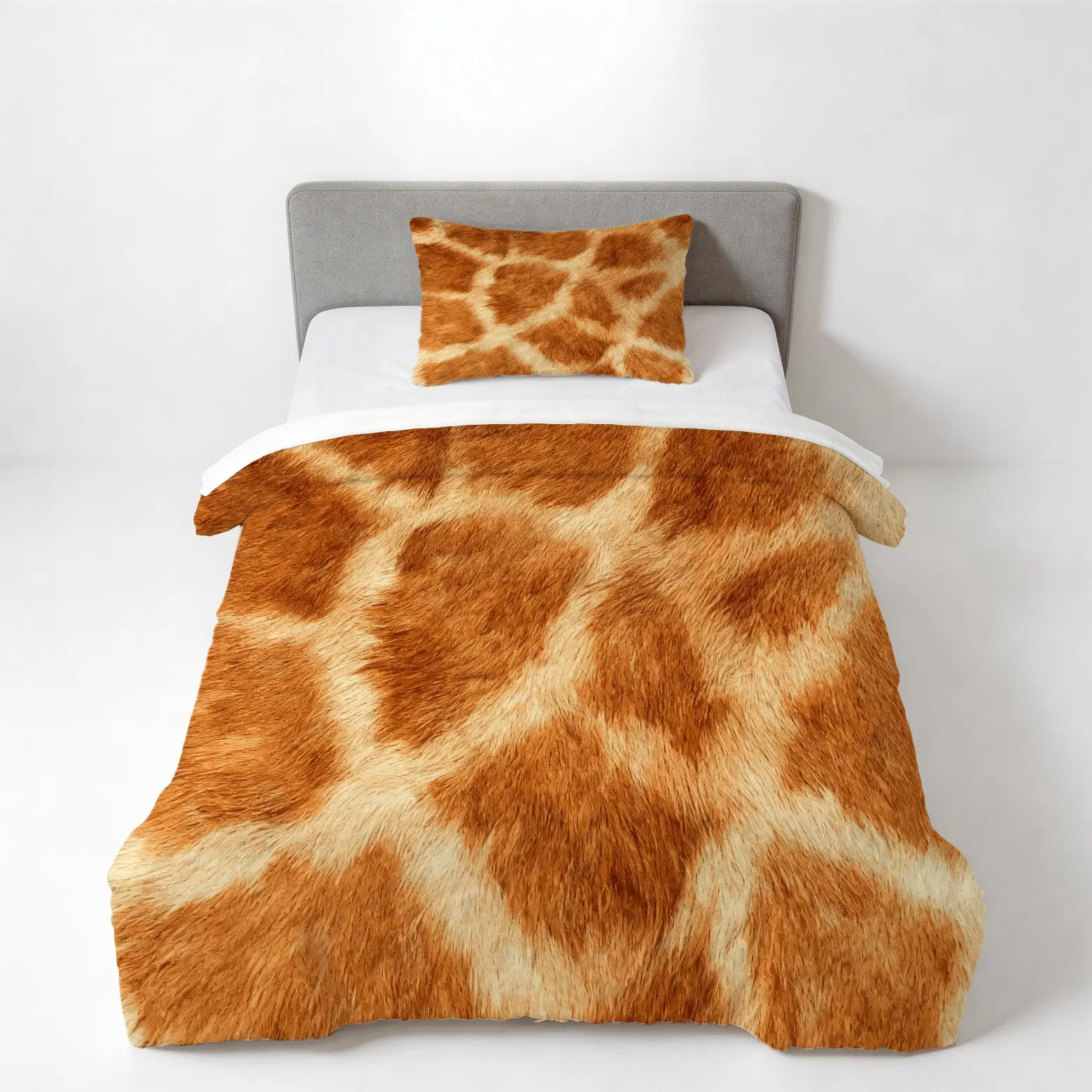 2/3PCS Giraffe Print Duvet Cover Set, No Insert, Plush-Feel Animal Style Bedding for Bedroom, Dorm & Couples, Great Gift Idea
