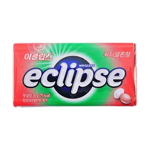 Eclipse Chewing Gum Sugar-Free Mint Watermelon Flavor 30g - Korean Refreshing Breath Freshener, Focus Booster, Sore Throat Relief - By Woo Seok's Favorite