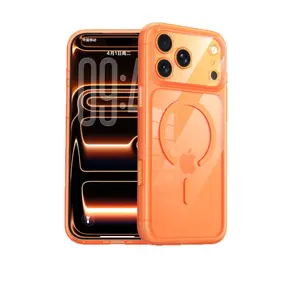 Suitable for iPhone 17 Pro Max, dual-color transparent phone case with precise holes, full coverage, strong magnetic attraction for iPhone 16, anti-drop case for iPhone 15