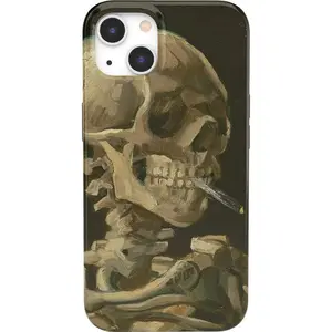 Van Gogh. |   Skull of a Skeleton with Burning Cigarette Phone Case for iphone 17 promax case air 16 plus 15 promax 14 pro 13max 12 11 Samsung S25 EDGE S24 S23 S22 S21 NOTE 20 Ultra Fe A71 A56 A36 Protection Smartphone