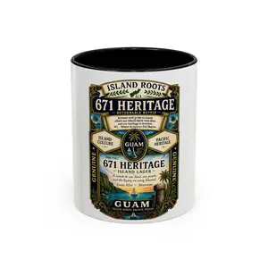 Glossy Washable Ceramic Guam 671 Heritage Coffee Mug - 11oz, 15oz Printed Kitchen Drinkware Cup