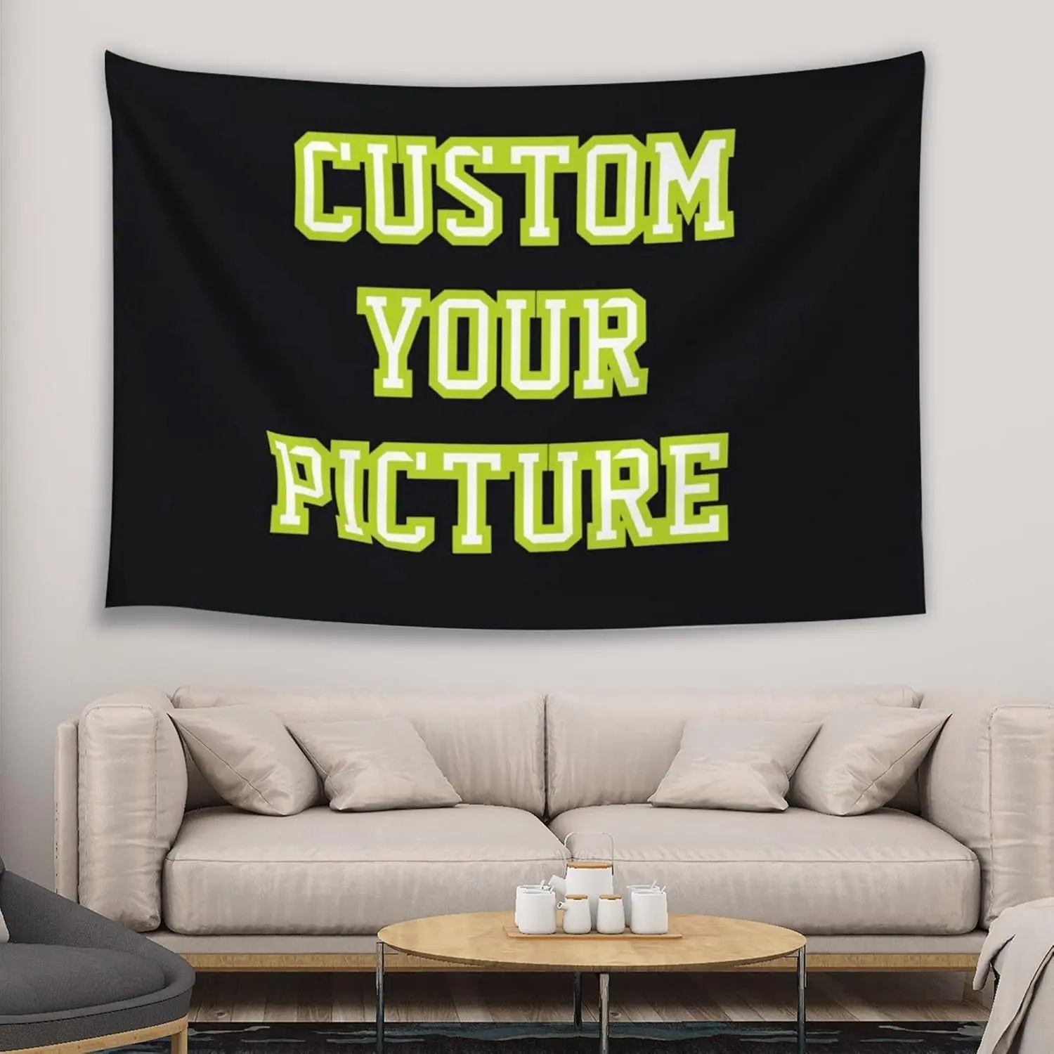 Custom Decorative Polyester Tapestry - 1pc 60*40in Horizontal Banner with 4 Grommets, Upload Your Images for Bedroom Home Decor