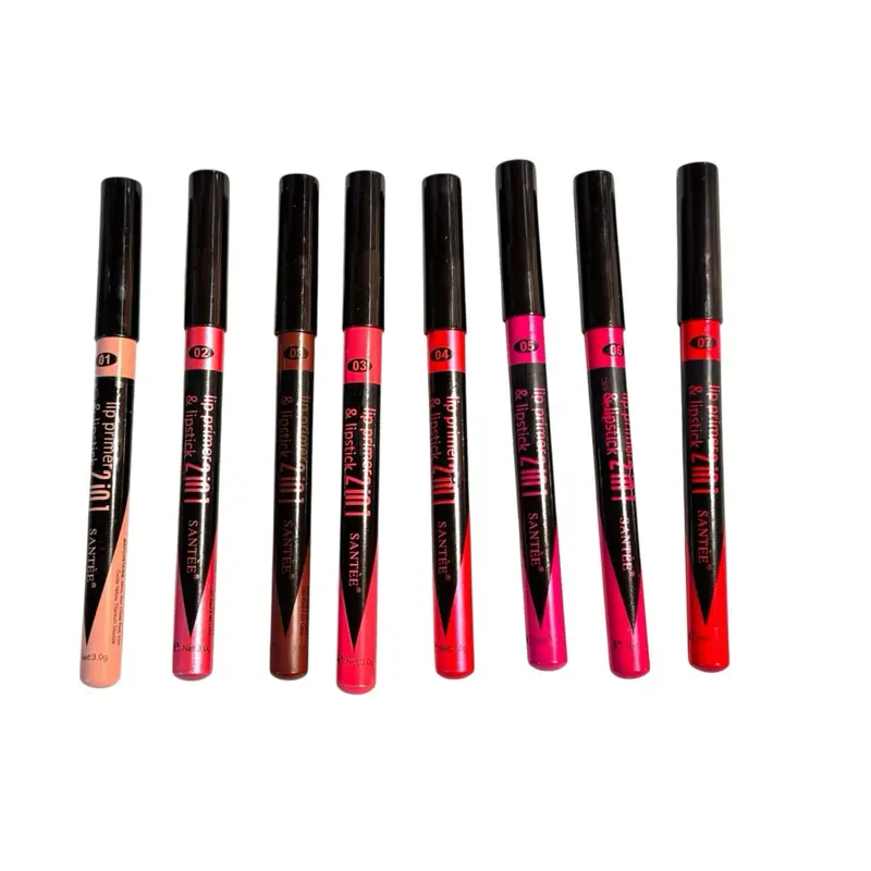 8Pc Lip Primer & Lipstick Set with Gloss and Lipgloss - Pencil Lipstick Sante Collection