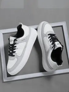 Trendy Men's Low-Top Fashion Sneakers, Minimalist Stitching Details, Cushioned Sole, Lightweight Comfort, Urban Life & Daily Commute
