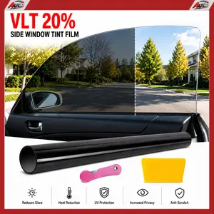Car Window Tint Film, 20% VLT Uncut Roll, 20in x 10ft, for Home & Office Glass