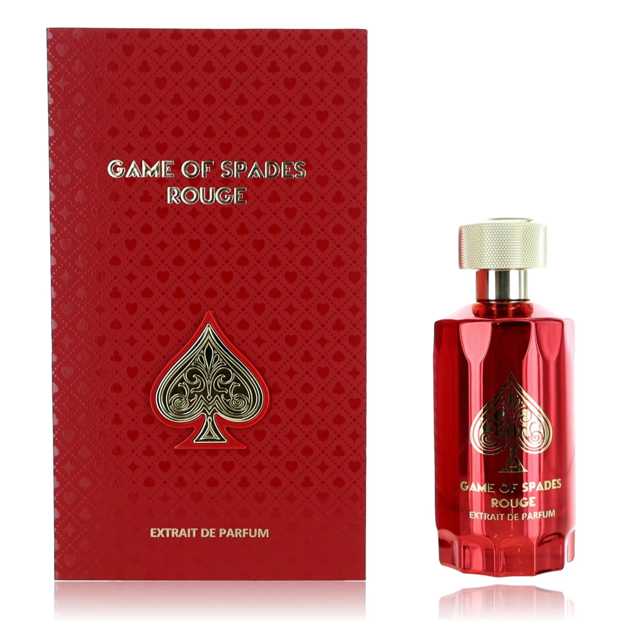 Game of Spades Rouge Extrait De Parfum, 3.4oz Unisex Fragrance Spray with Jasmine, Amber, and Woody Notes, Combination Unisex Fragrance, Bottled Perfume Unisex Fragrance