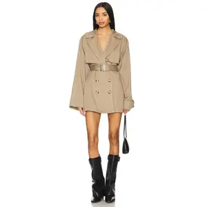 SNDYS Victoria Mini Trench Dress in Khaki