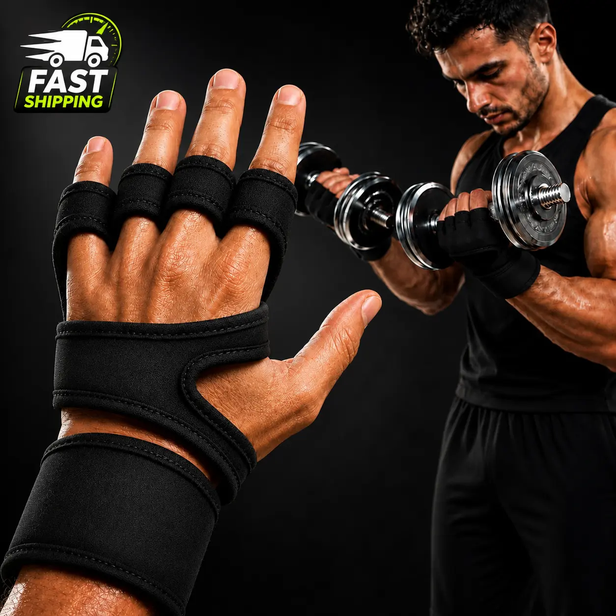 Unisex Gym & Weightlifting Gloves - Wrist Support, Non-Slip Grip, Lightweight, Breathable Workout Accessories for Bodybuilding, Gymnastics Training