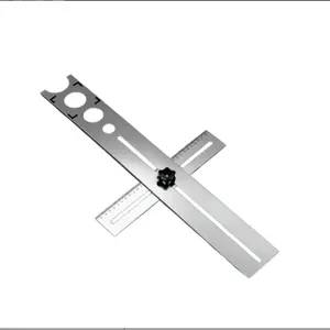 Adjustable Ceramic Tile Hole Locator, Stainless Steel Marble Drill Guide, Glass Ceramic Floor Drill, Multi-Functional Measurement Tool