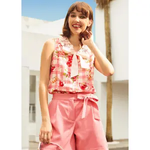 ModCloth Tea Time Cutie Top 100% Cotton Pink (XS-4X)