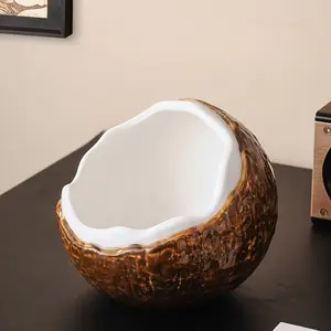 Coconut Ceramic Storage Organizer, Entryway Key Holder, Living Room Desk Accessories, Home Decor Storage Box, High-End Entrance Tableware