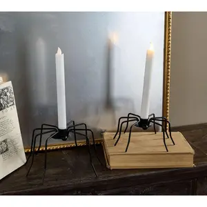 Hay & Harvest Set of 2 Spider Candle Holders