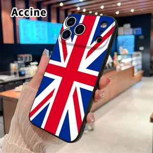 Straight Edge Phone Case for iPhone 17 15 16 14 Pro Max 13 12 11 XR XS Plus Air E British flag Essence Pattern Anti-Scratch Shockproof Soft Liquid Silicone Protective Cover Smartphone Casing