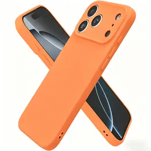 Ultra Slim Shockproof Handheld Device Cover, Aesthetic Plain Solid Color Minimalist Cute Girly Soft Rubber Gel TPU Casing with Camera Protection, Cellphone Accessory for iPhone 17 Pro Max, 17, 16, 15, 14 Plus, 13 Pro Max