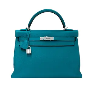 Pre-owned HERMÈS Clemence Tote Bags 32cm Kelly Bag Bleu Izmir